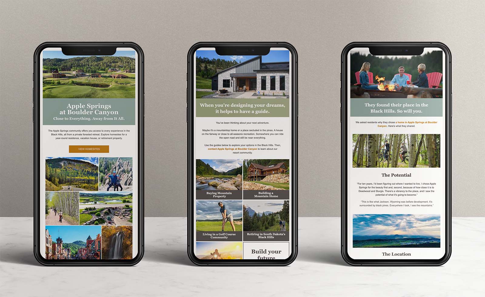 Apple Springs email campaigns shown on smart phone screens
