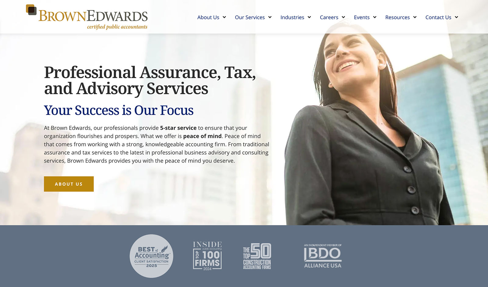 Brown Edwards website home page