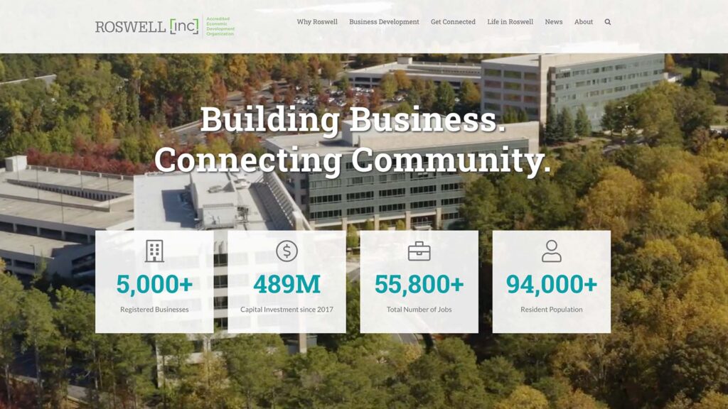 Roswell Inc Website home page